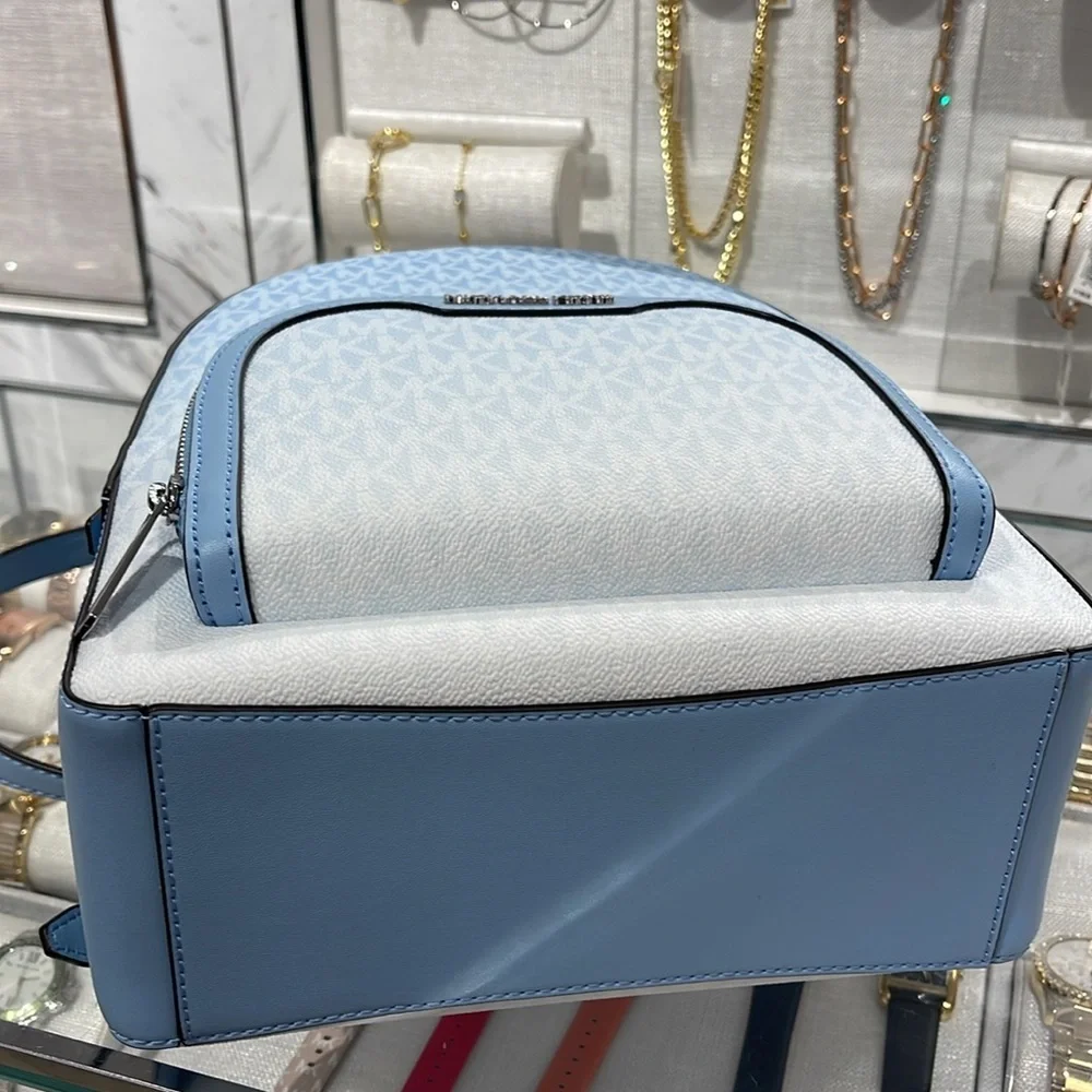 MICHAEL KORS Jaycee Medium Ombré Signature Logo Backpack Light Sky NWT
